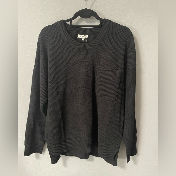 NWT Miracle Cotton Crew Neck Long Sleeves Black Sweater. Size S/M - Picture 1 of 7